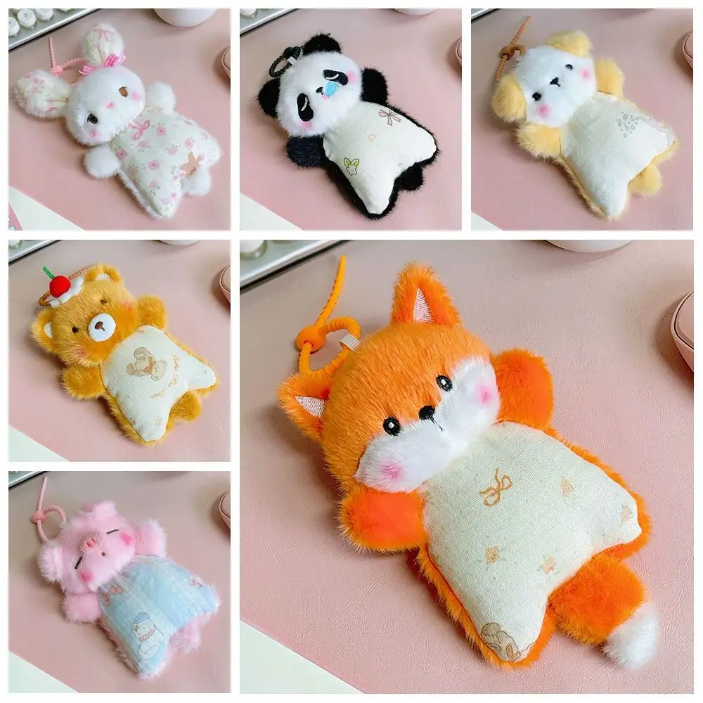 かわいい漫画風ぬいぐるみ動物人形ペンダント、ストレス解消多機能マウスリストパッド人形おもちゃキーホルダー