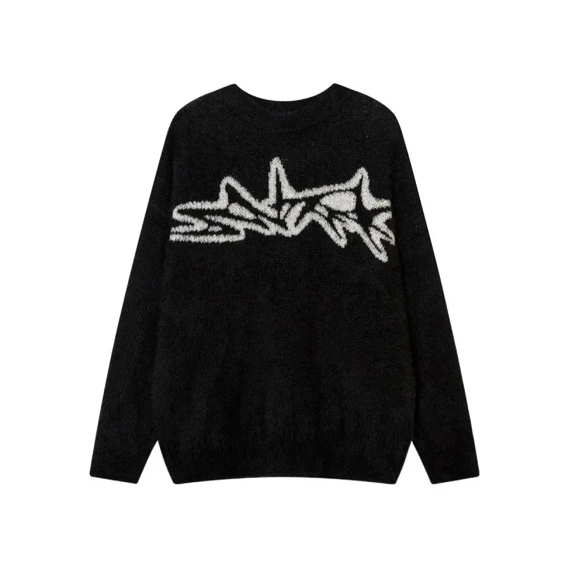 HELLOMARCEL 高品質 EU 米国サイズの高級ストリート男性レトロ鹿ぬいぐるみ厚いセーターヴィンテージジャカードラウンドネックセーター