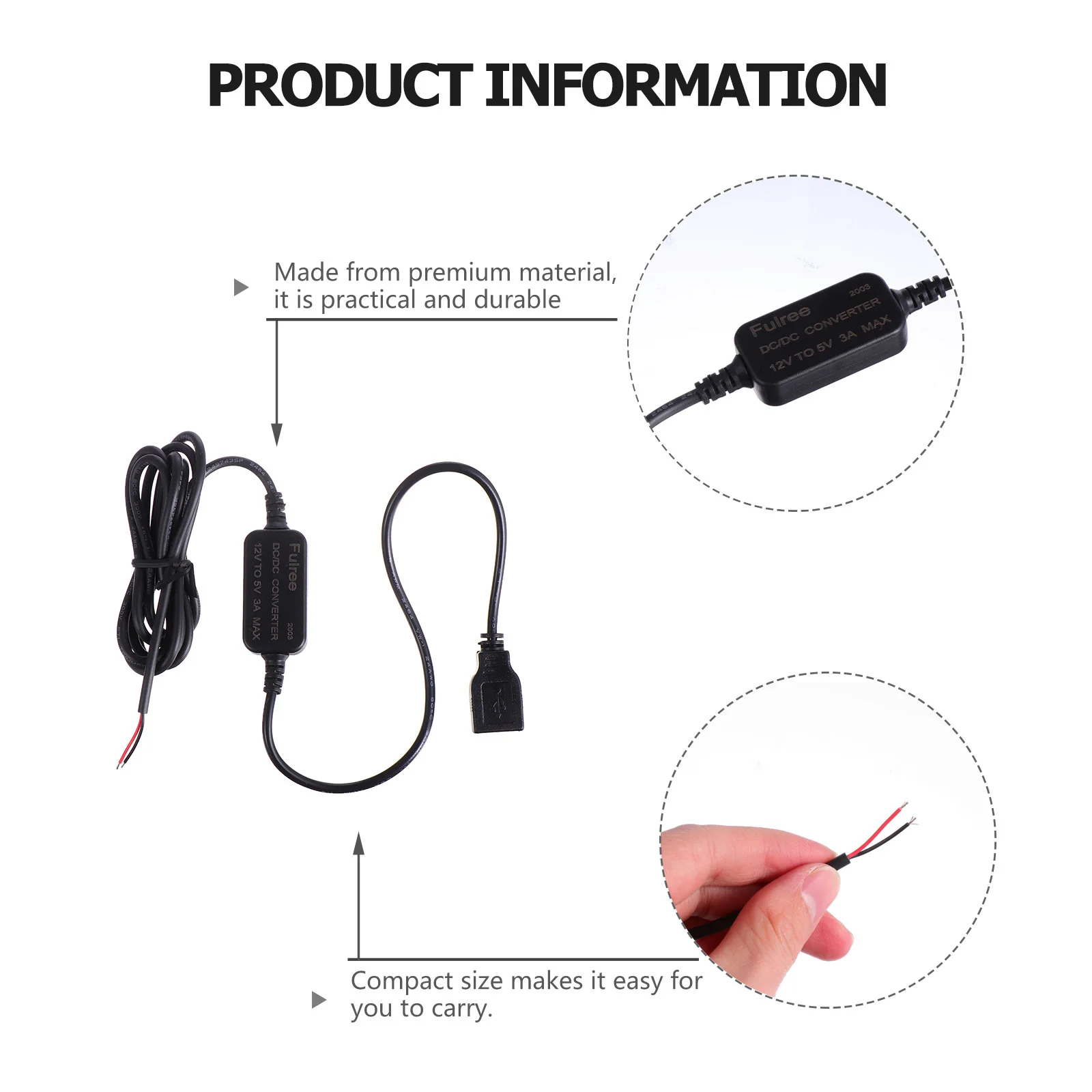 

Car Dc Converter 12V to 5V USB Output Power Adapter Compact Portable Car Converter for GPS Navigation Driving Recorder