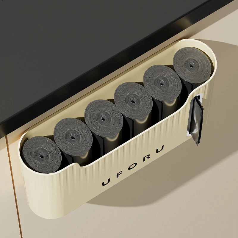 Kitchen Garbage Bag Storage Artefact Plastic Bag Storage Box Wall-mounted Collector Storage Box Perforation-free Storage Rack