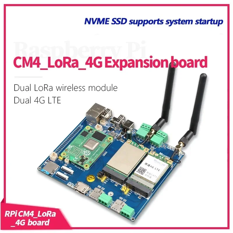 Плата расширения ZJ Raspberry Pi cm4 _ LoRa _ 4G, беспроводной модуль LoRa Dual, двойной 4G LTE,NVME SSD поддерживает запуск системы, CSI,DSI