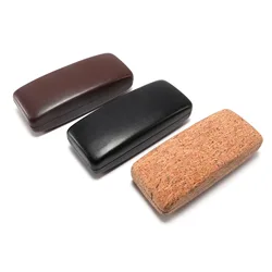 Vintage high quality new vintage PU glasses storage box, shatterproof and wear-resistant flip case, cork glasses iron box