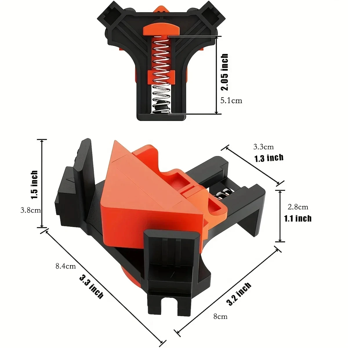 4PCS Adjustable Right-Angle Clamps - Woodworking Corner Fixing Clips for Welding, Drilling & Cabinet Installation