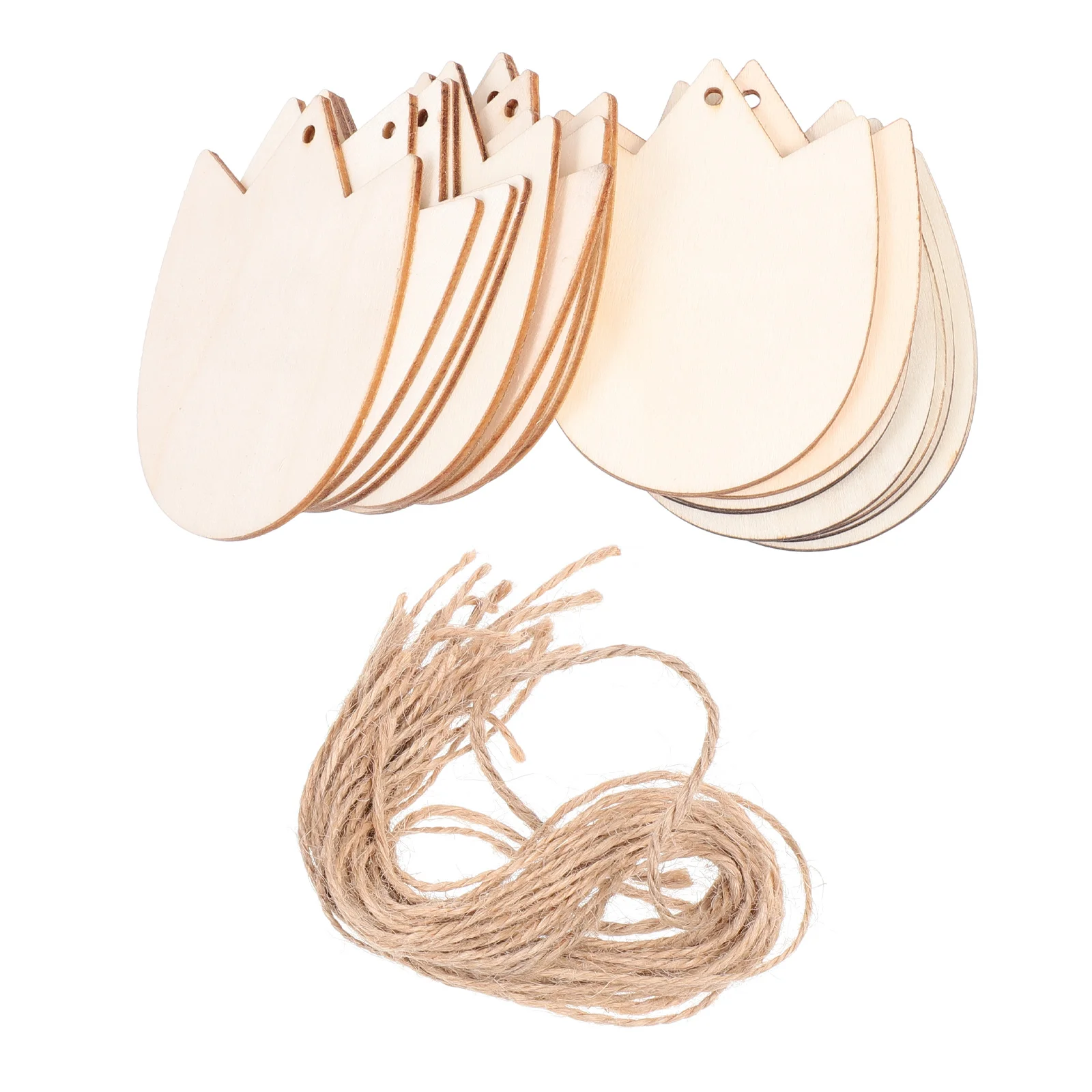 

20pcs Tulip Wooden Chips Unfinished Wood Slices For Diy Crafts Painting Home Decor Party Hanging Supplies Handicraft Sewing