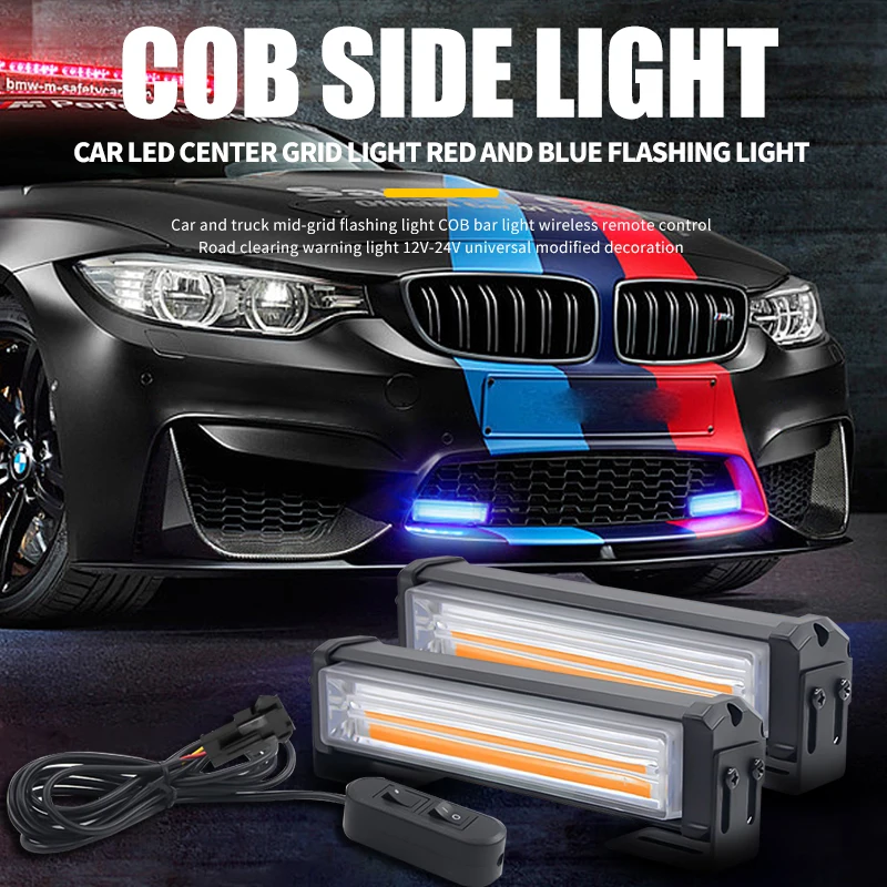 

40W COB Car Strobe Warning Lights Bar Car Front Grille Singal Light Flashing Emergency Light Truck Ambulance Police Lamp 12-24V