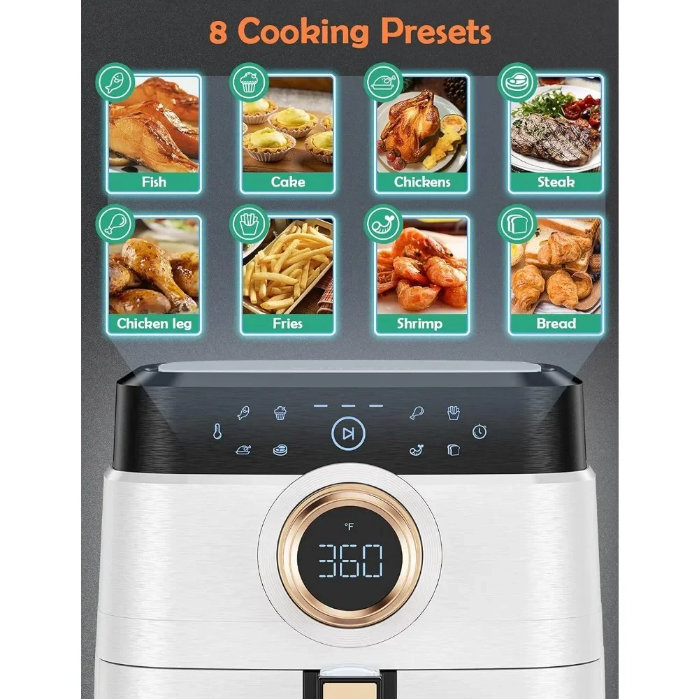 Air fryer oven 8QT large air fryer 1700W 8-in-1 with touch screen air fryer dishwasher safety non stick tray