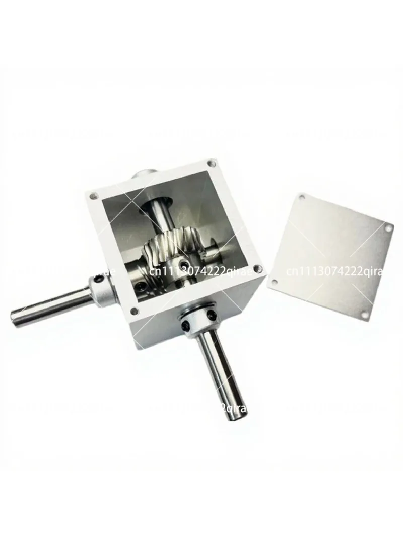 1:5 Ratio 90-Degree Worm Gearbox 8mm Shaft Aluminum Housing Low Speed Transmission