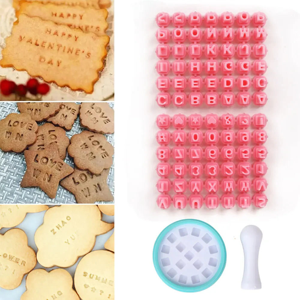 Silicone World Number Letters Cookie Stamp Mold Fondant Cutter Cookie DIY Tool Cake Decorating Tools Pastry Baking Mould Set