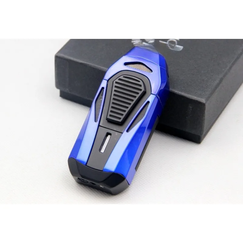Cigar Lighter, Three Fire Portable Windproof Lighter, with Cigar Scissors