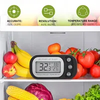 Digital Refrigerator Thermometer Household Kitchen Thermometer Fridge Freezer Room Thermometer with Hook Waterproof Kitchen Tool