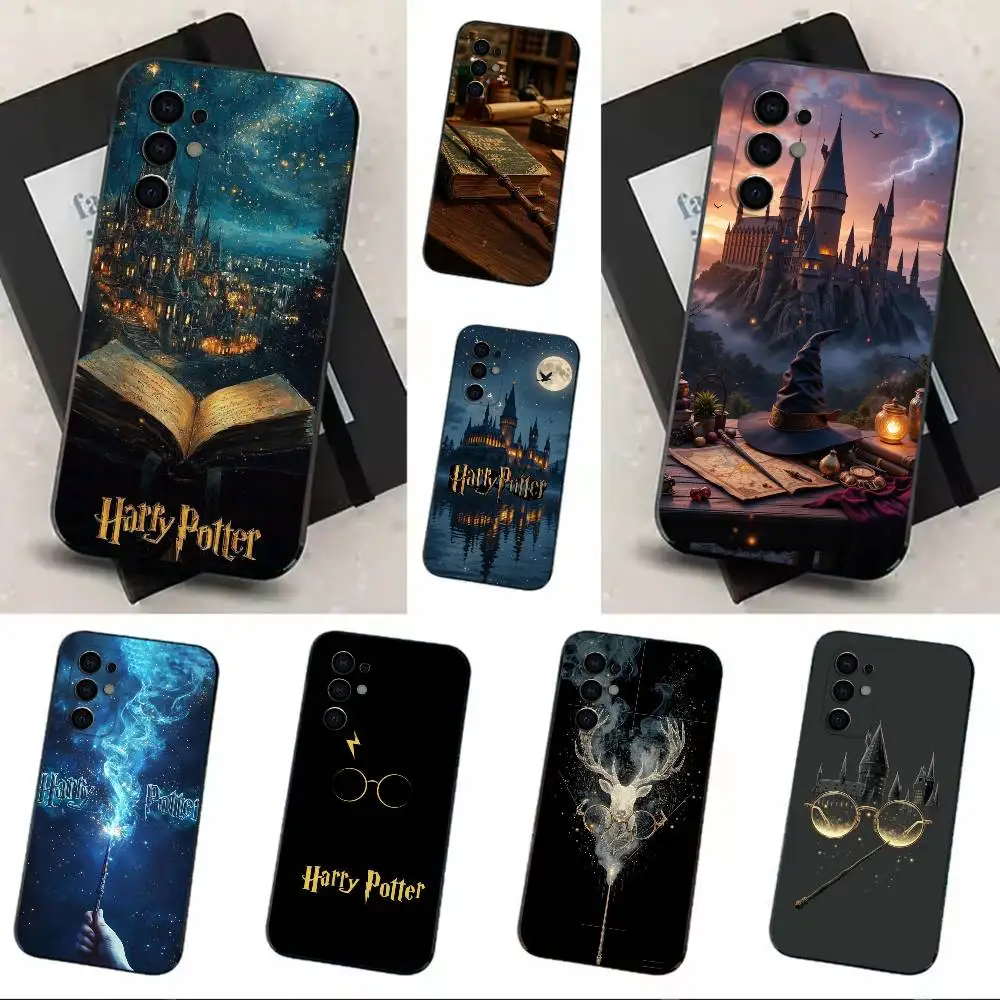 Funda de Teléfono con Diseño de Varitas Mágicas de Harry Potter, Negra y Suave, para Samsung S24, S21, S22, S20, S23, S30, Ultra, S20, Plus