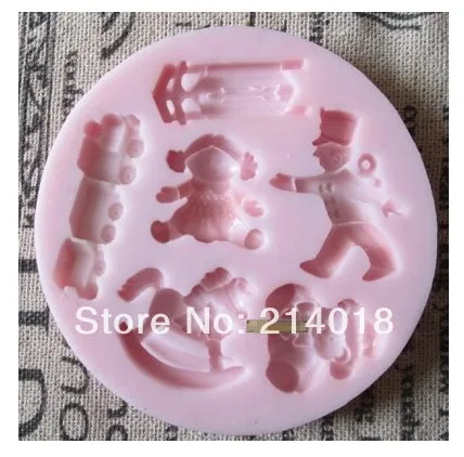

PRZY Hot Selling The train Trojan clown chocolate mold fondant Cake decoration molds100% Food grade material No.si379