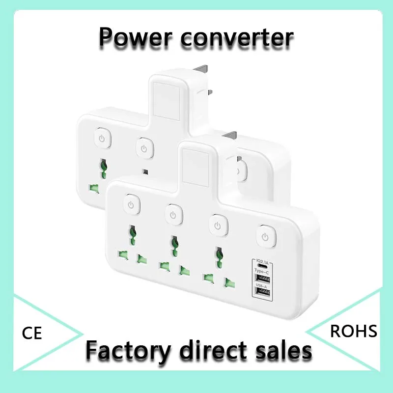 EU UK AU US Plug AC Outlet Power Strip Multiprise Wall Socket Universal Network Filter USB Cherger Separate Switch Light Adapter