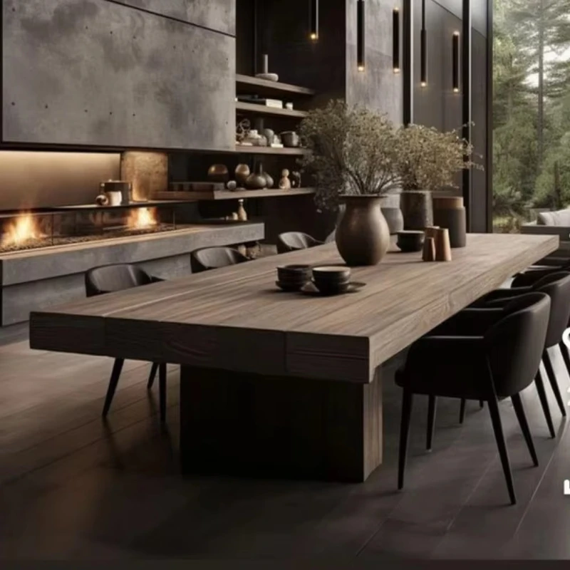 High-quality modern large solid wood dining table set, home dining room furniture, home furniture