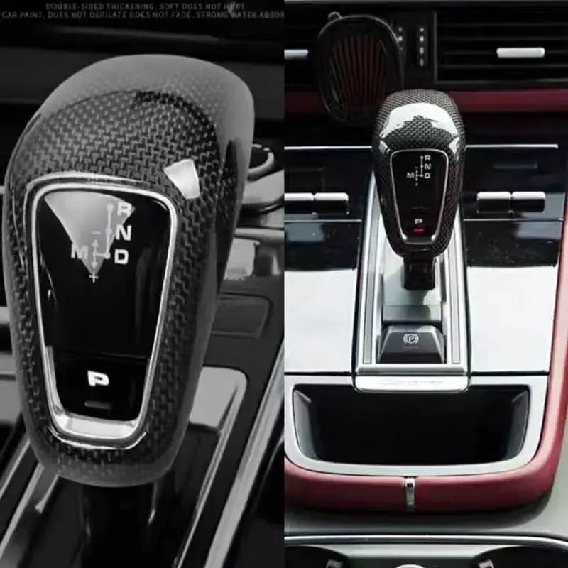 

Gear Shift Knob Decoration Cover Trim For Porsche Cayenne Panamera 971 2017-2022 Carbon Fiber Interior Replace Trim Parts