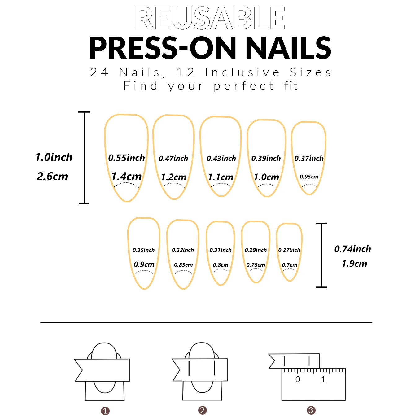 24pcs White French Pointed Medium Almond Shaped Fake Nails With Red Star Design, Fully Covered Fake Nails, Acrylic Fake Nails