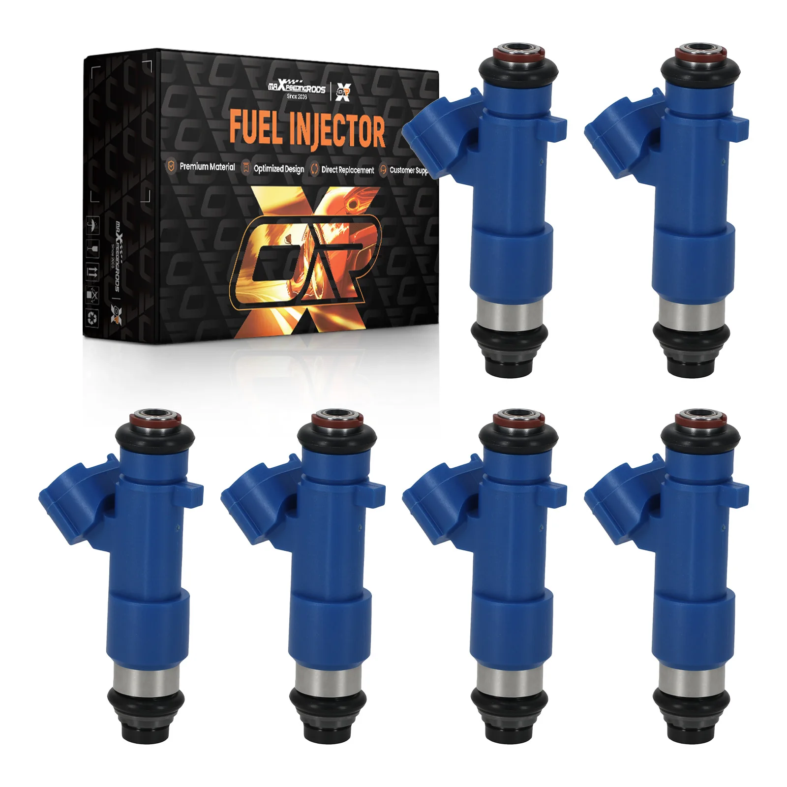 

6 новых топливных форсунок для Nissan GT-R 3.8L V6 2009-2021, артикул 16600-JF00A, на замену