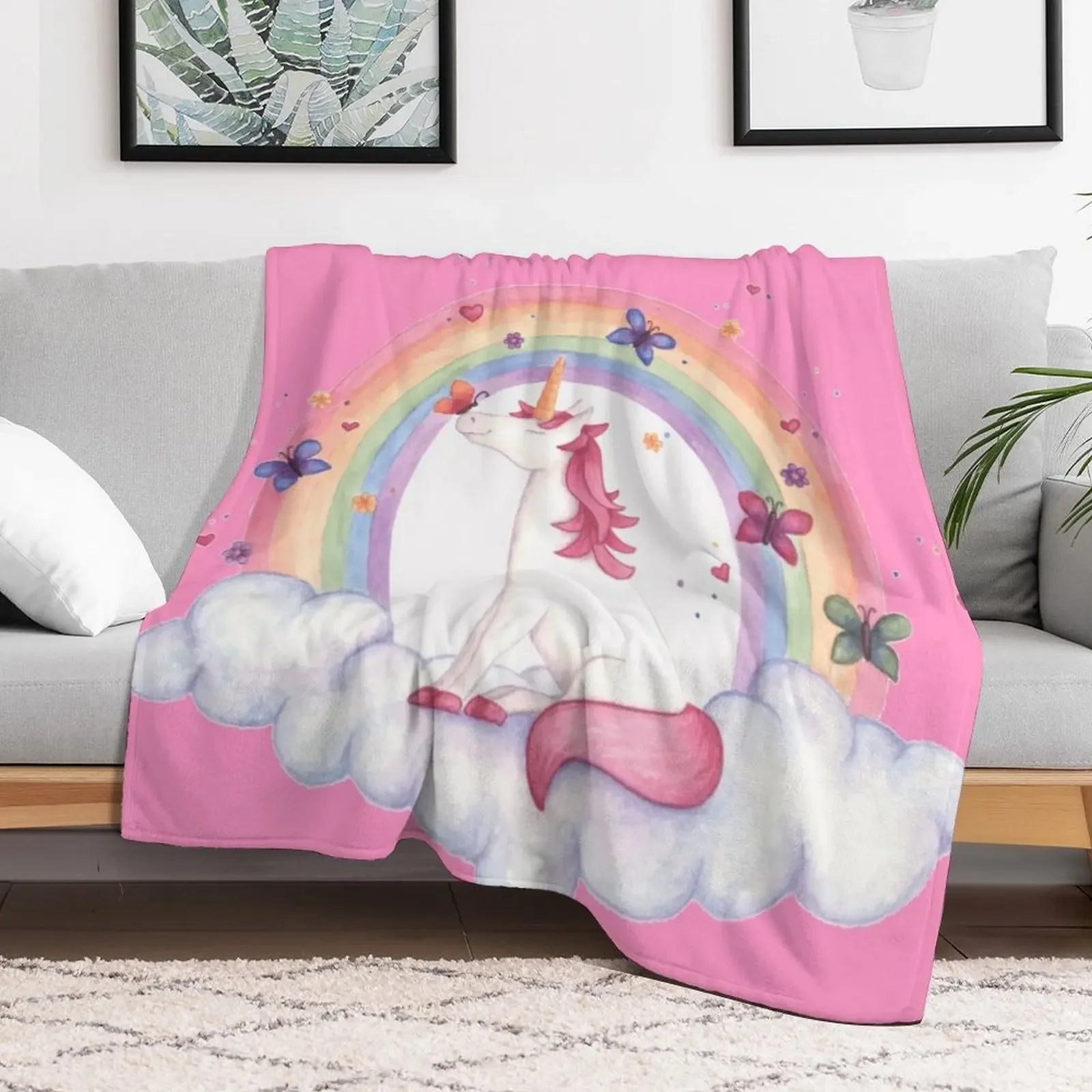 

Magical Unicorn Throw Blanket Camping Comforter Soft Beds Bed covers Blankets
