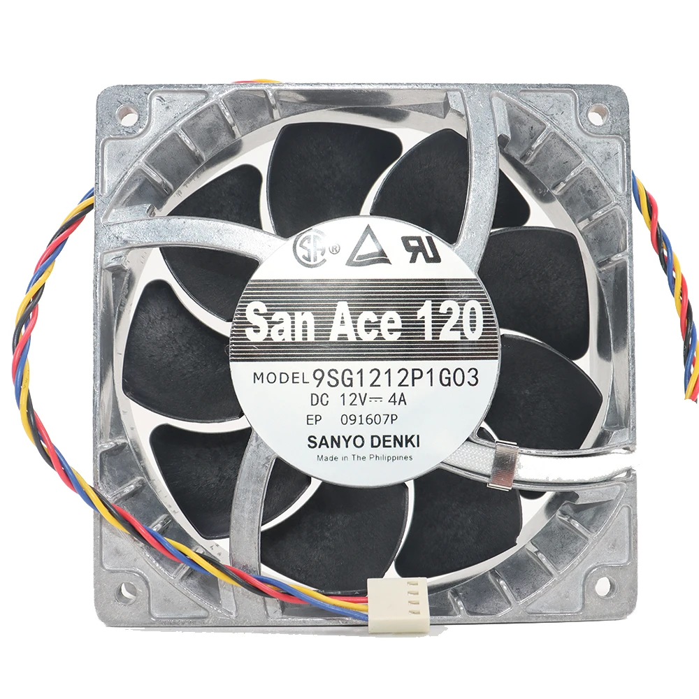 New Original Sanyo 9SG1212P1G03 12V 4A 12038 12cm Aluminum Alloy High-Temperature Resistant High-Power Fan