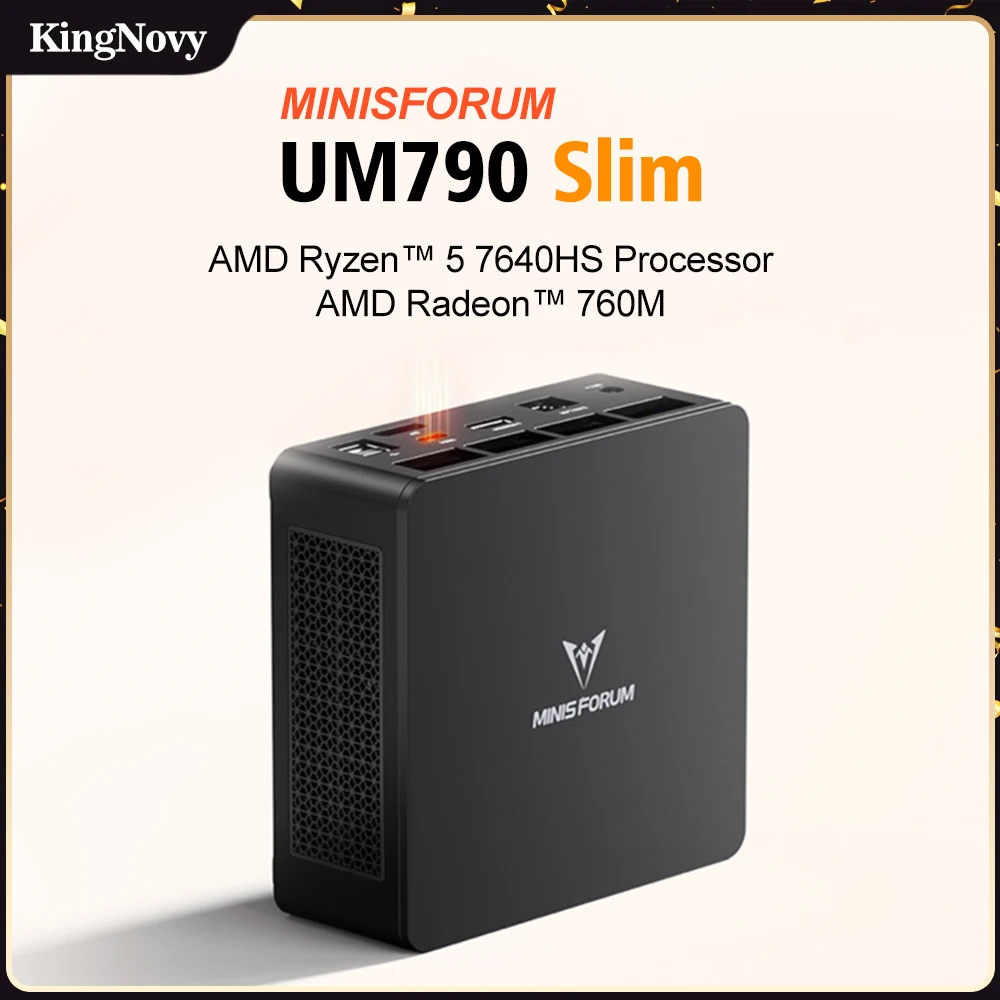 Мини-ПК MINISFORUM для геймеров UM760 Slim AMD Ryzen 5 7640HS USB4.0 2 * DDR5 5600 2 * PCIE4.0 2,5G LAN Windows 11 NUC мини-компьютер WiFi6E