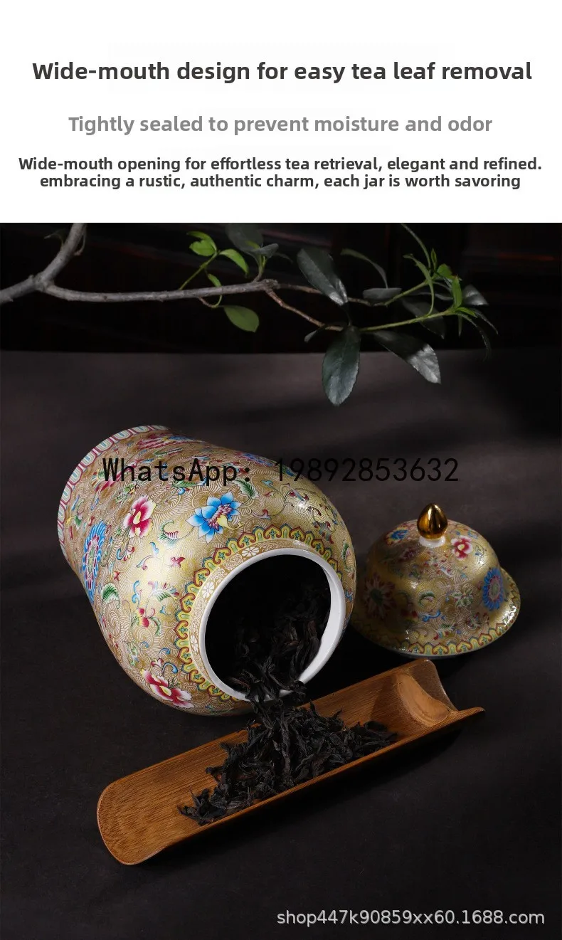 Ceramic Tea Canister Large General Canister Ceramic  Hotel Lobby Storage Canister