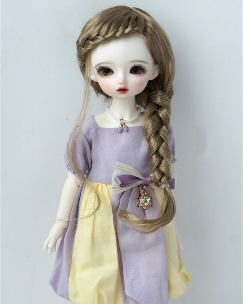 Jusuns  1/6 1/4 1/3 Doll Wigs   JD255 6-7inch 7-8inch 8-9inch YOSD MSD SD  Long Side Braids  Stylish Synthetic Mohair  BJD Hair