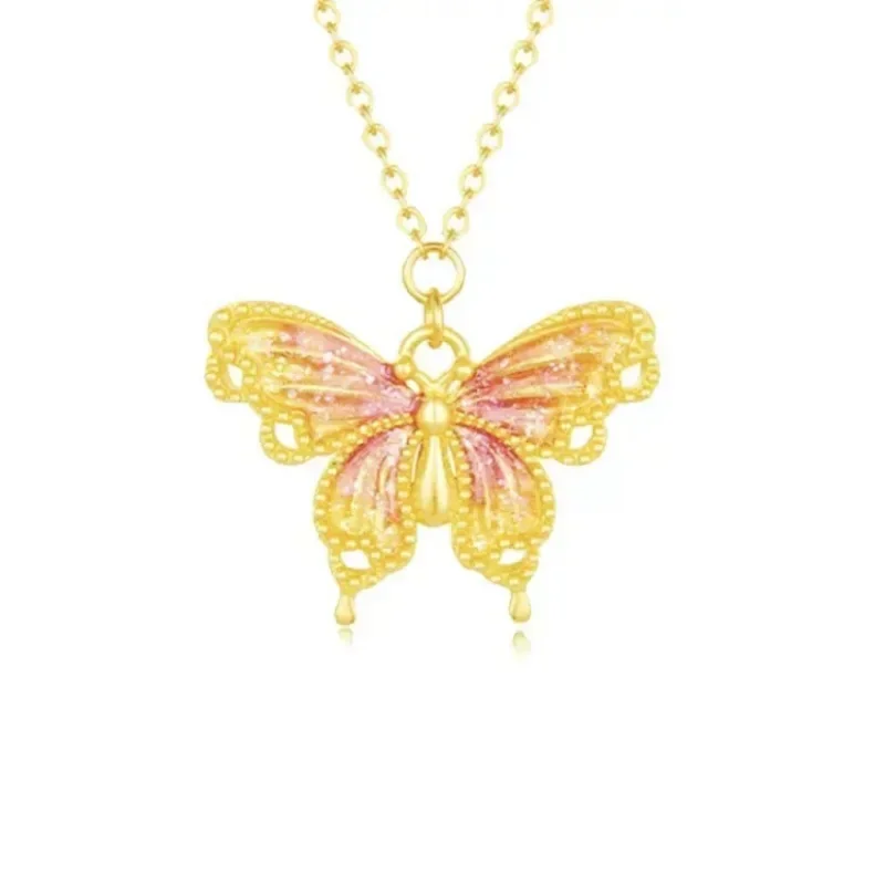 Briex Jewelry Real 18K Gold Butterfly Pendant for Woman Luxury AU750 Pendant Necklace Fine Jewelry High-quality Banquet Gift