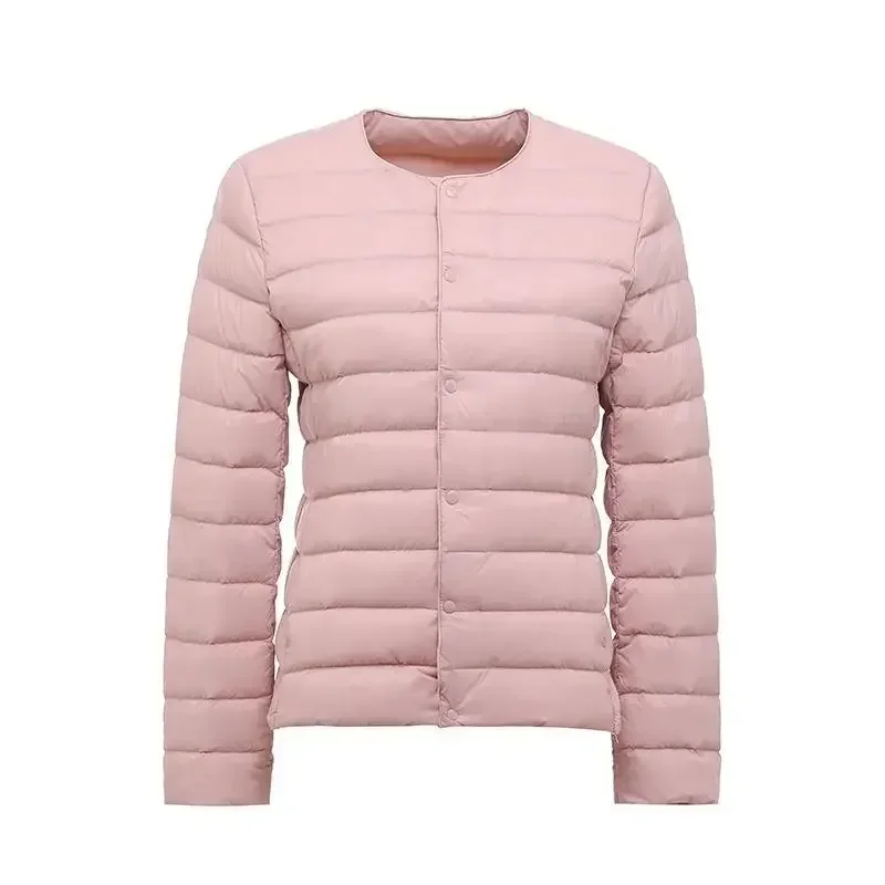 Parka en duvet de canard blanc pour femme, veste de printemps coréenne, manteau chaud, coupe couvertes, sans col ultraléger, 2023 duvet de canard, nouveauté 90%