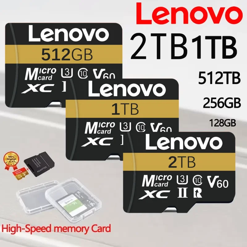 

Original Lenovo 2TB Micro TF SD Card Memory Card TF/SD 64GB 128GB 256GB 512GB Mini Memory Card Class10 For Camera/Phone/Switch