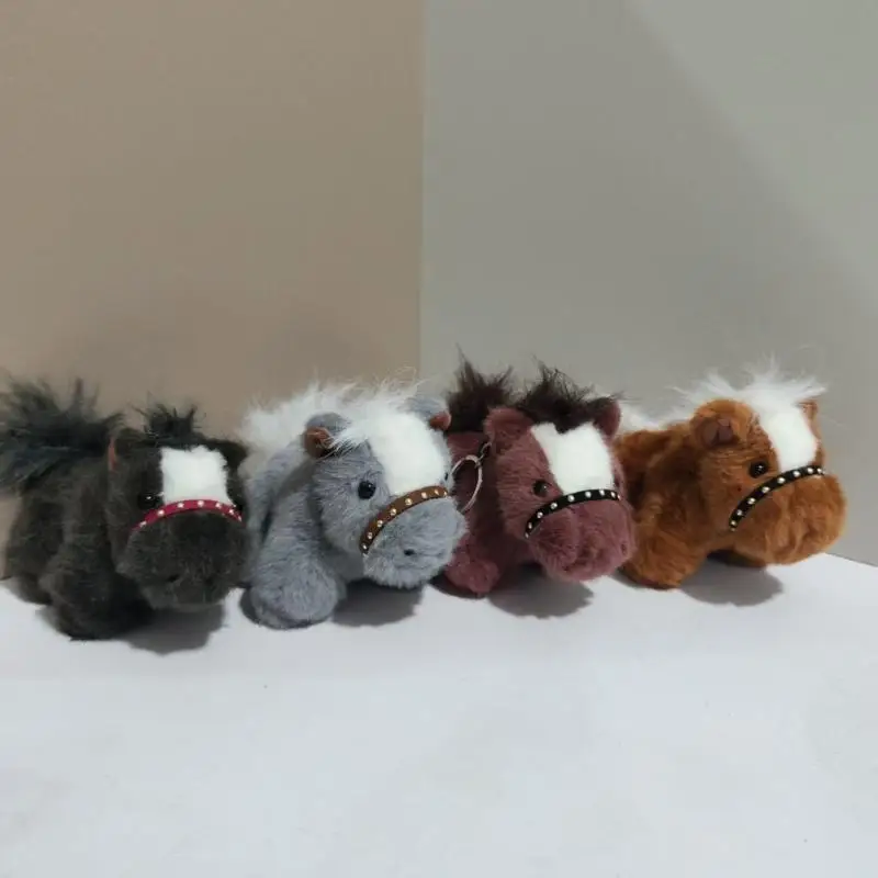 Creatieve Cartoon Paard Pluche Pop Sleutelhanger 13 cm Simulatie Pony Pop Rugzak Accessoire Leuke Tas Hanger