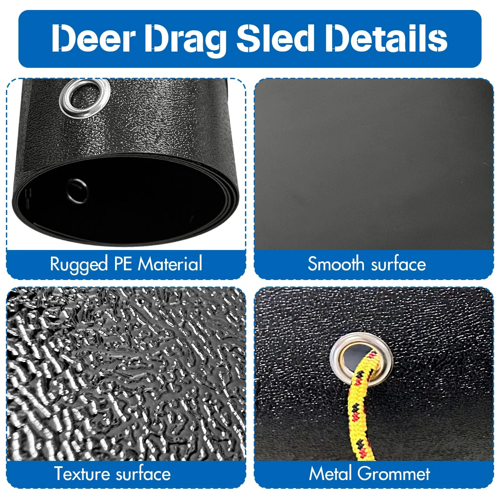 

Прочные санки для перетаскивания дичи, портативный универсальный коврик для ловли на льду, для использования на улице и перевозки грузов