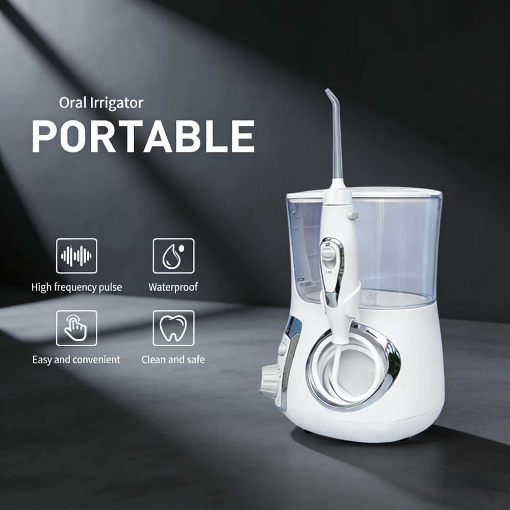 

Electric Dental Oral Irrigator 800ML Desktop Design, 10 Modes Water Flosser for Deep Teeth & Gum Clean, Help Bad Breath