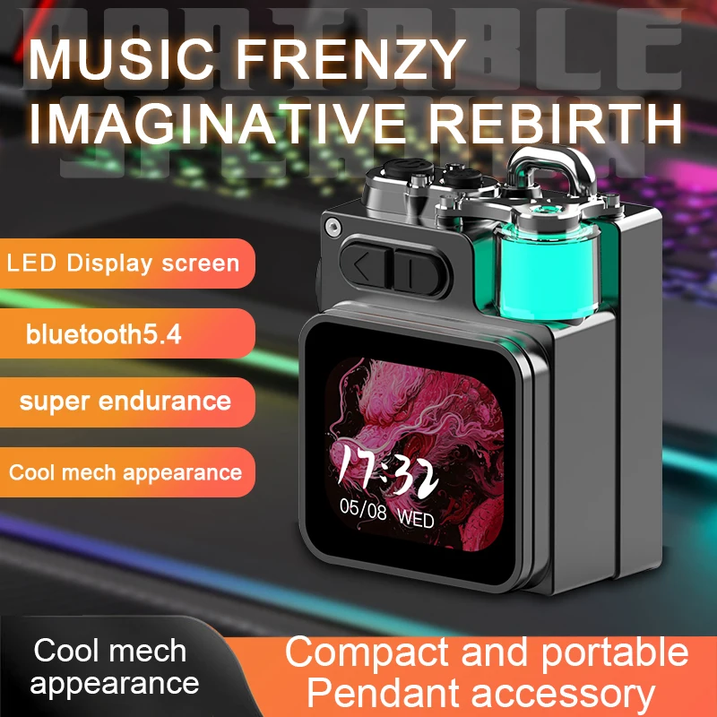جديد محمول جميع المعادن حالة بلوتوث 5.4 المتكلم مع شاشة عرض LED RGB Esports تأثير الضوء 4-6h التحمل #1