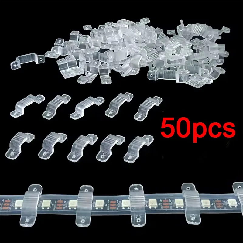 LED Strip Light Fastener Clips LED Strip Clip Flexible Mounting Fixer for Fixing LED Strip Clips with Screw