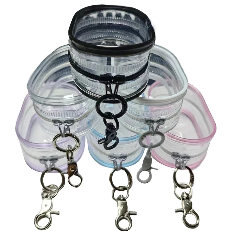 

1PCS Jewelry Organizer Plastic Transparent Storage Box Pouch Mystery Box With Keychain Cute Doll Bag Organization Dustproof Case