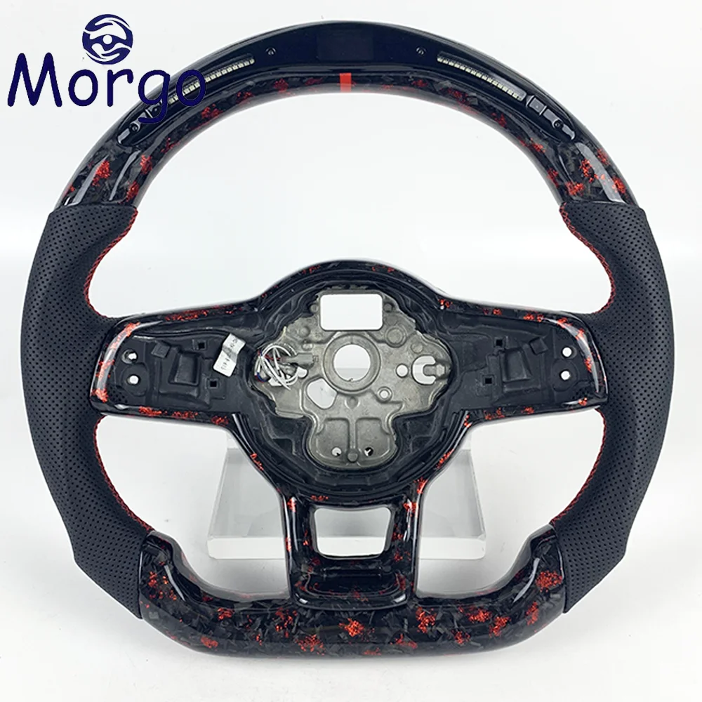 Car accessories for Volkswagen Customzed LED Display Forged Carbon Fiber Steering Wheel For Golf MK8 golf 8 golf 7 2020-NOW