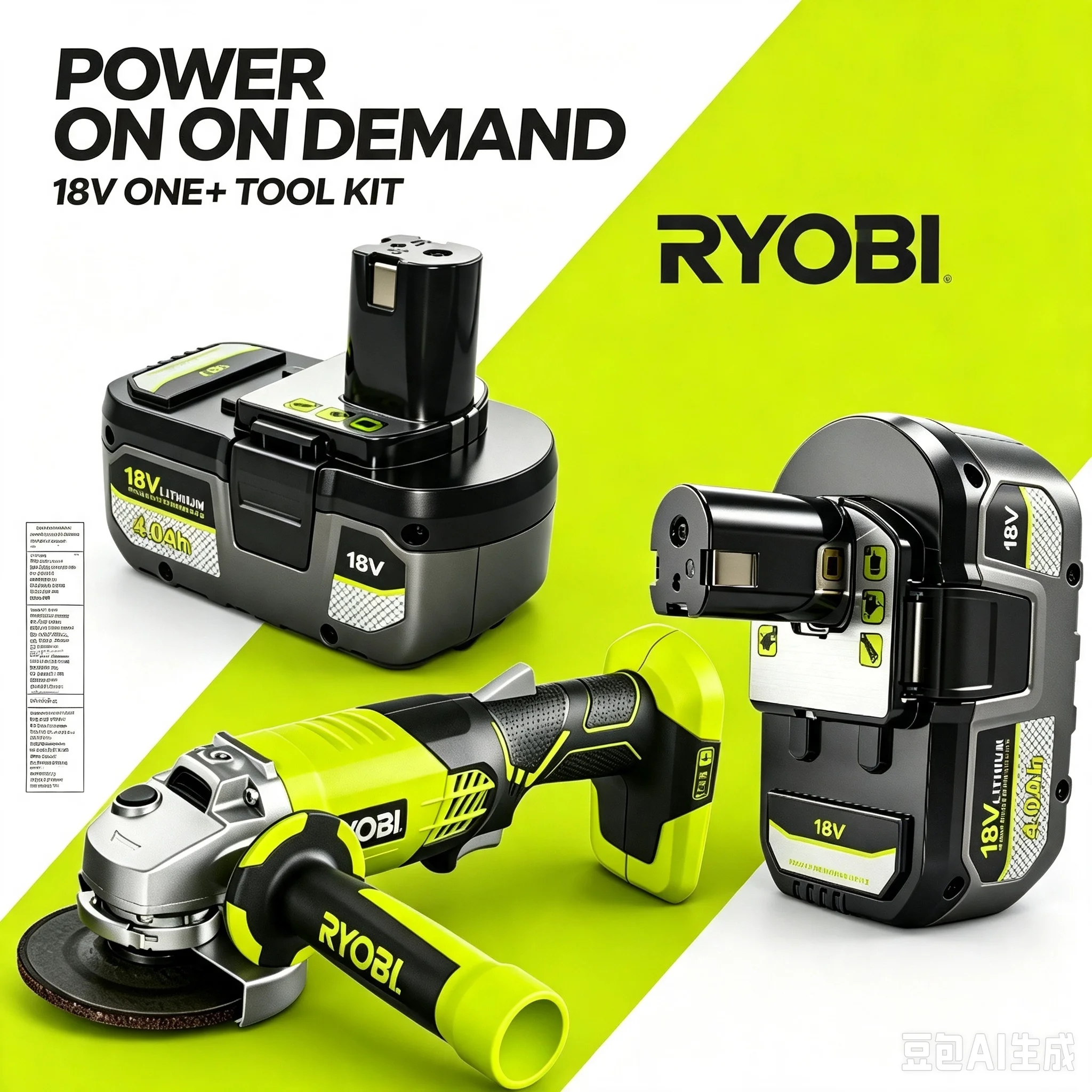 RYOBI One+ 18V 6.0Ah 8.0Ah Lithium Battery,Functional Power Pack for P104  RB18L50,Great for DIY Construction & Garden Projects