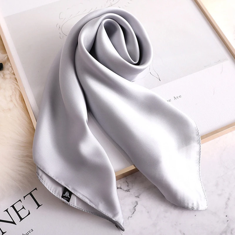 70cm NEW Fashion Silk Satin Hair Scarf Women Handkerchief Printed Female Square Head Bandana Small Neck muffler hijab lady girl