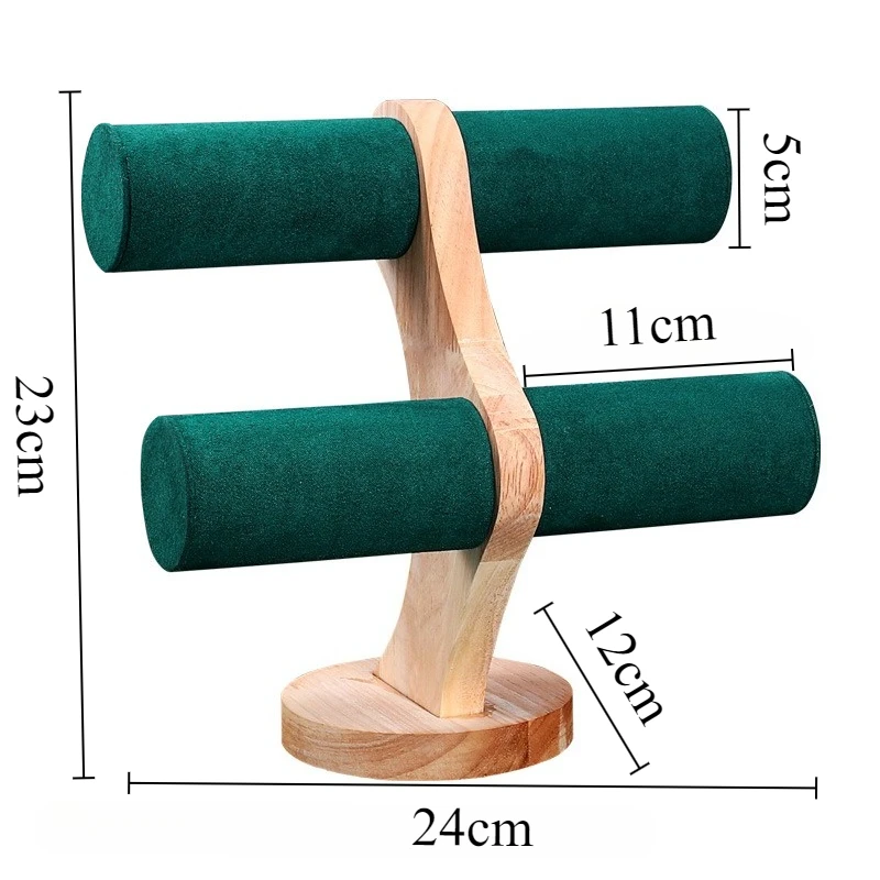 حامل سوار من الخشب الصلب، حامل تخزين الساعات الفاخرة، أساور بسيطة، رف عرض، منظم تغليف المجوهرات