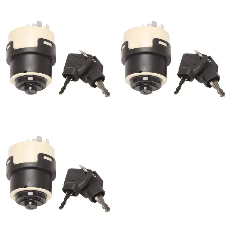 

3 переключателя зажигания с 6 ключами для JCB 3CX 4CX 85804674 701/80184 50988