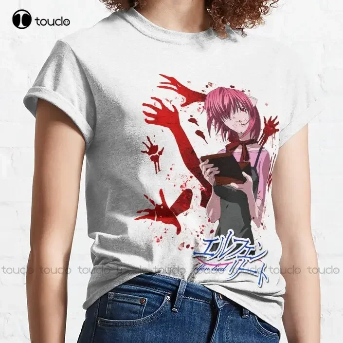 Elfen Lied Classic T-Shirt Unisex Tshirts For Adults High Quality Cute Elegant Lovely Kawaii Cartoon Sweet Cotton Tee Shirts New