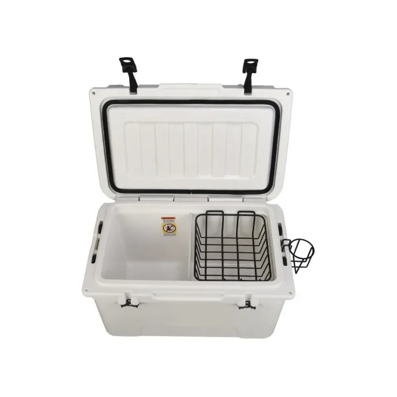 Long time insulation cooler box 45L cooler rotomolded fishing box truck box  with wired basket