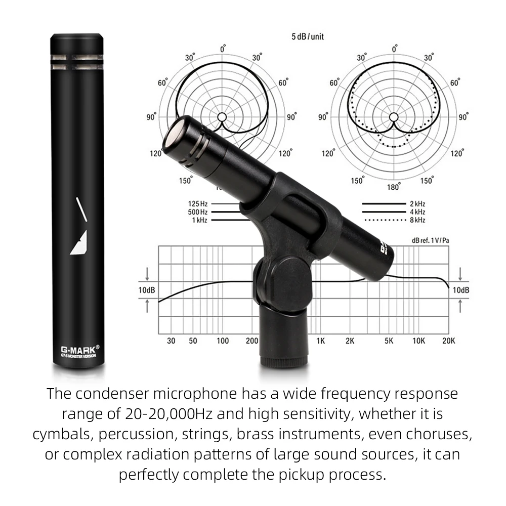 Drum Microphone Kit G-MARK GDM7 Musical Instruments Mic For Bass Snare Drums Band Stage Instrumental Performance Recording Live