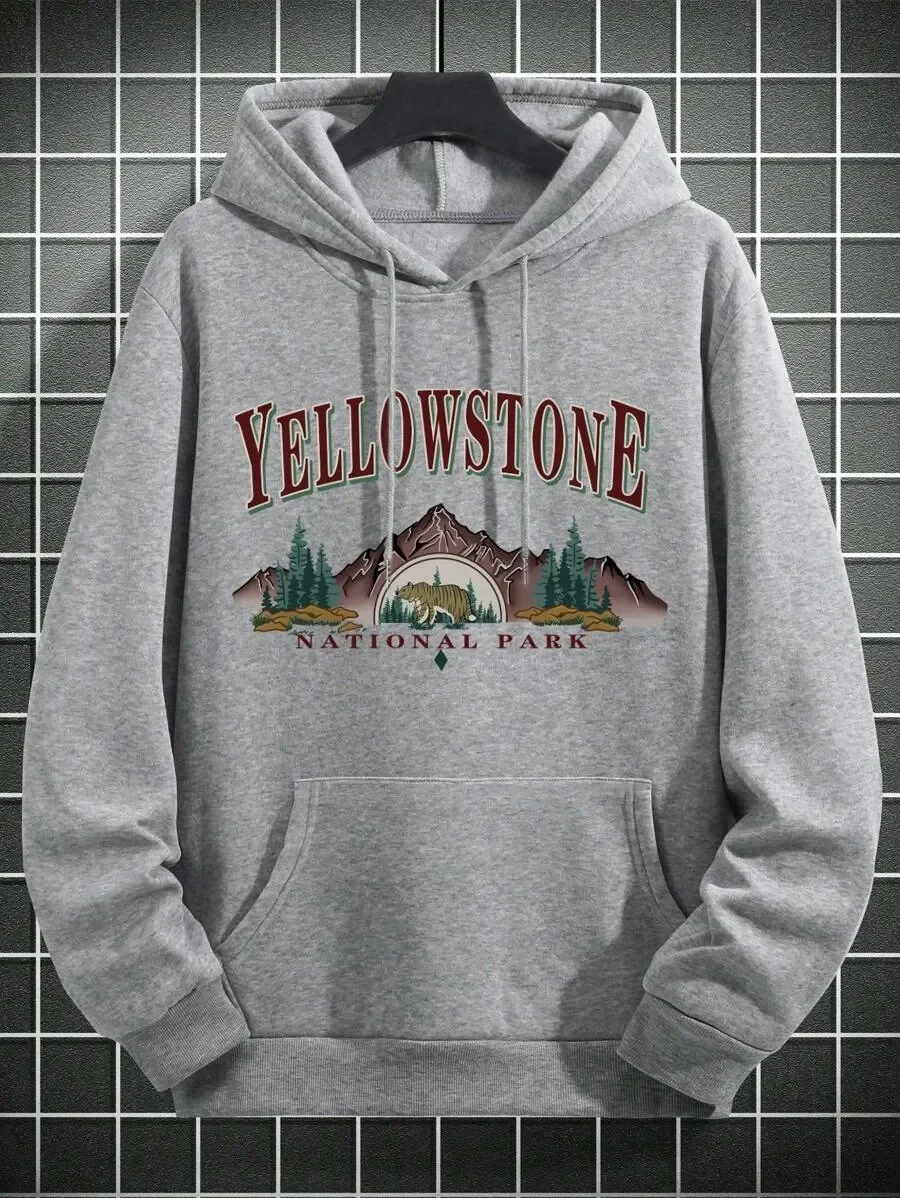

Trendy Pure Cotton Hoodie with Eye - Catching Yellowstone Graphic Ideal for Standing Out in The Crowd and Expressing for Nature