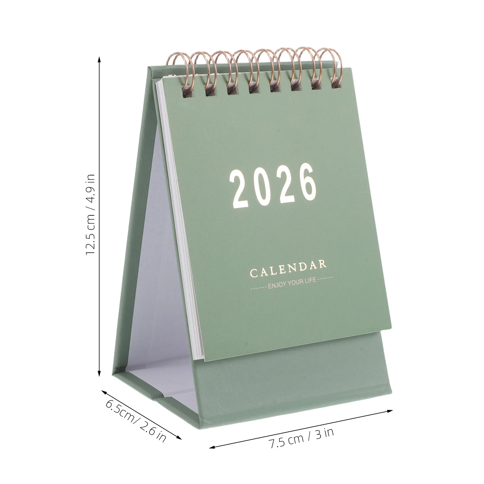 Мини-настольный календарь на 2026 год, компактный стоячий флип-настольный ежегодный планировщик для домашнего офиса, школы, настольный маленький бумажный календарь