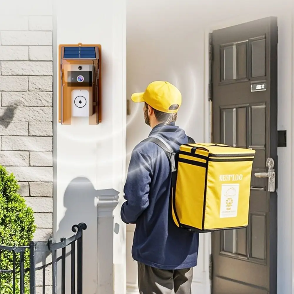 Waterproof Visual Intercom Doorbell Solar Power Wireless Smart Home Doorbell Home Security 2-Way Intercom Intelligent Door Bell