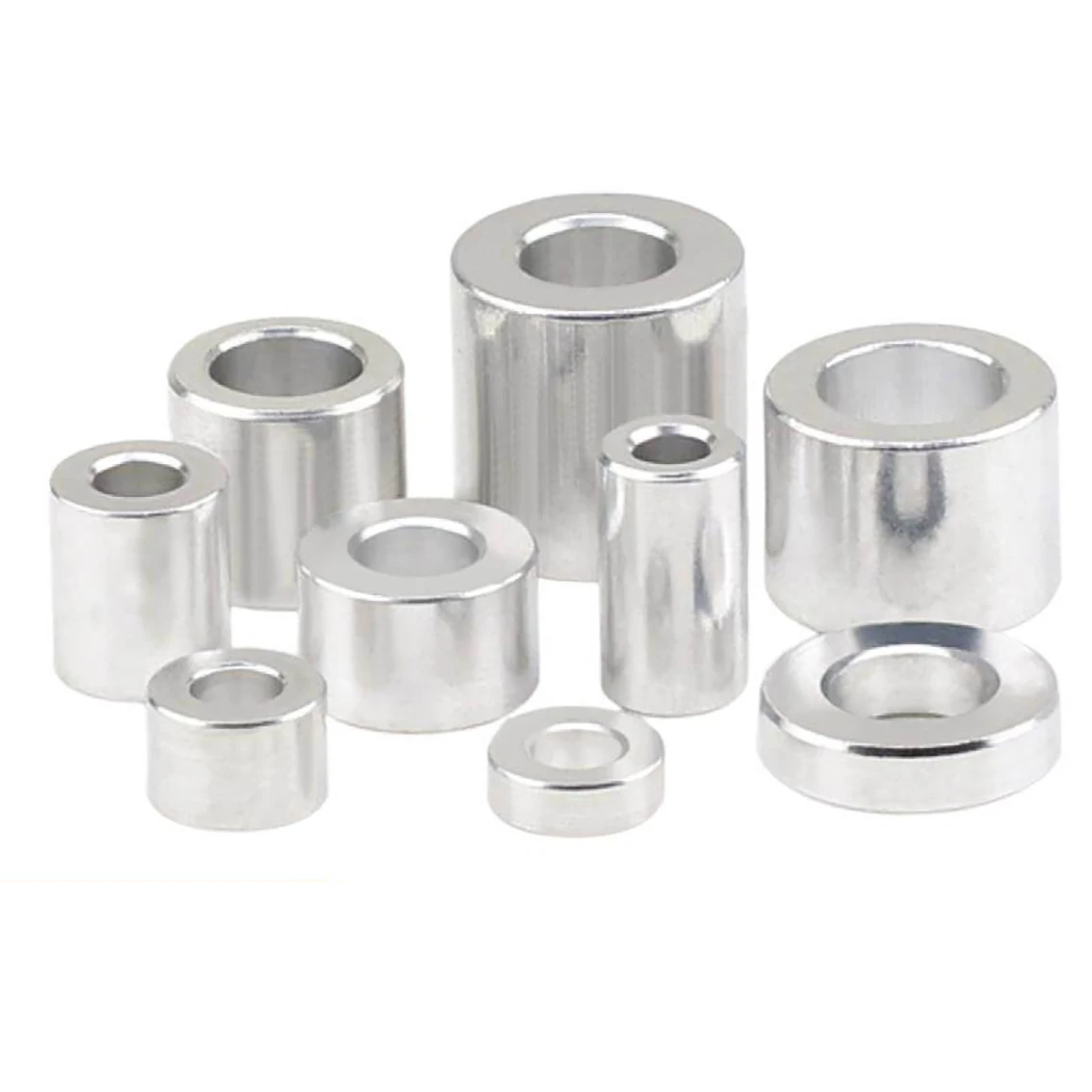 Unthreaded Standoff Spacer Aluminum Bushing Gasket M2.1 M2.6 M3.1 M4.1 M5.2 M6.2 M8.2 M10.5 Aluminum Flat Washer