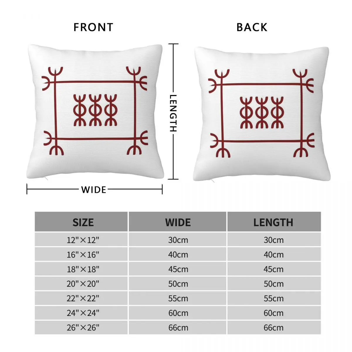 Lﾡsabrjtur Icelandic Staves Square Pillowcase Polyester Linen Velvet Printed Zip Decorative Pillow Case Car Cushion Cover 18