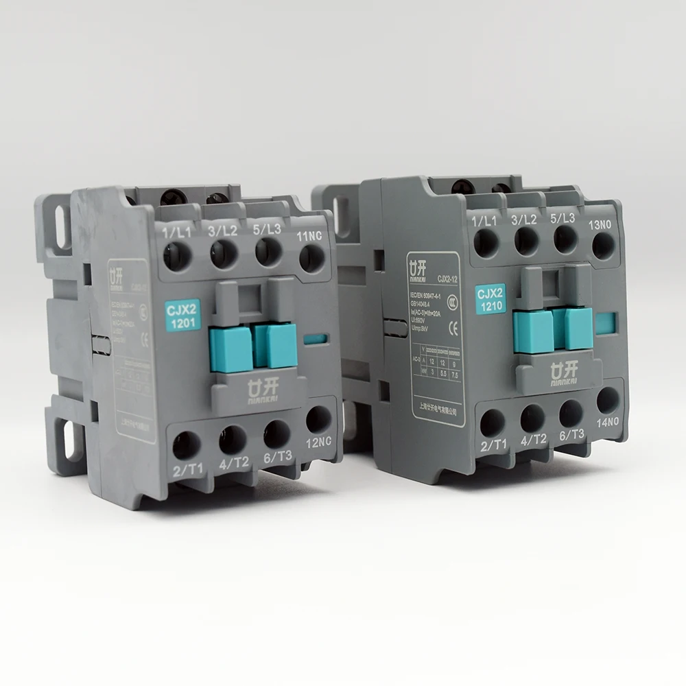 AC contactor 12A 3P+1NO/1NC Rail installation lc1d CJX2- 1201/1210/1211 1 normally open contact 1 normally closed contact