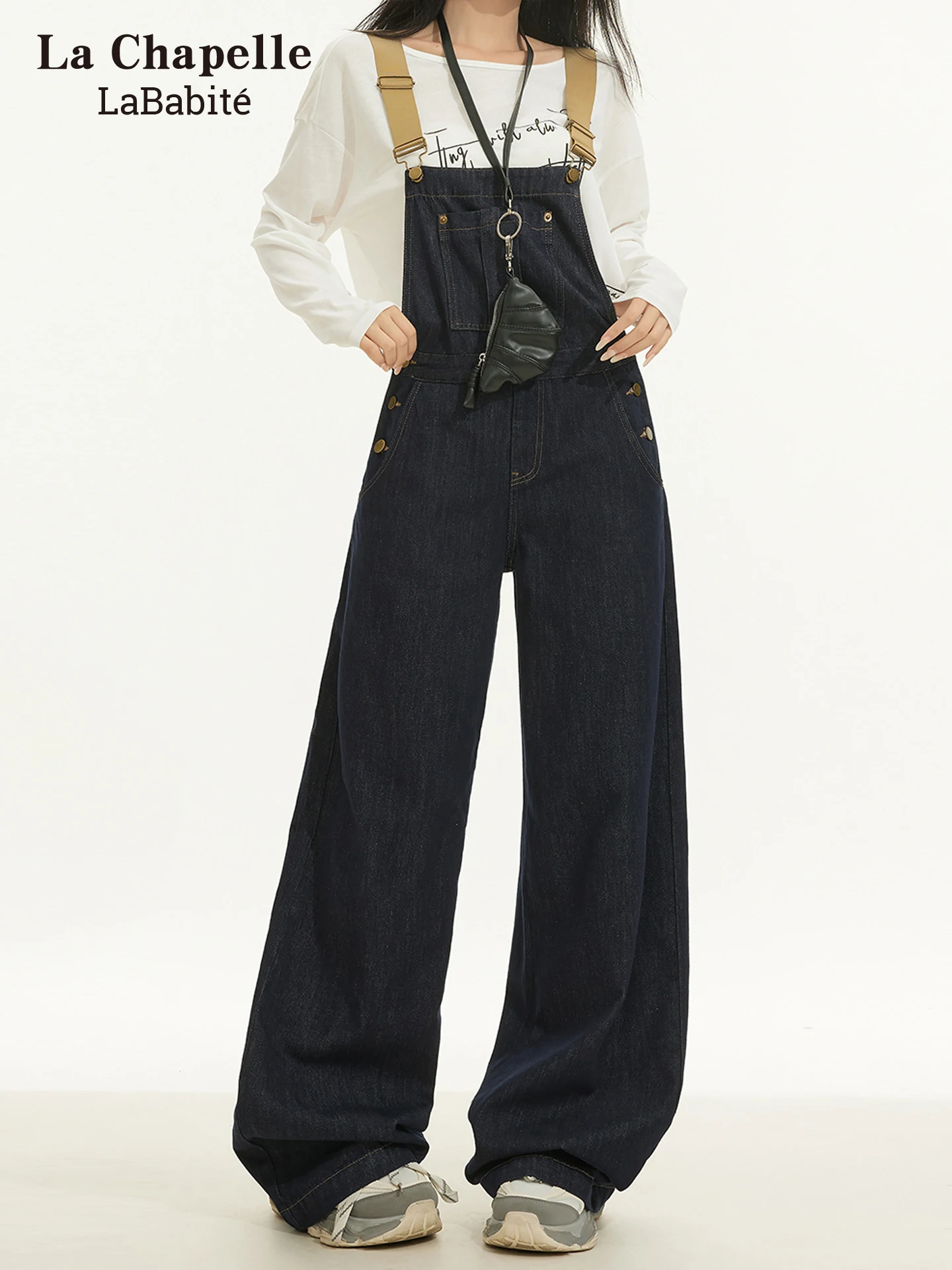 

Lababite American Retro Wide Leg Denim Overalls Women's Spring New Pants Casual Loose Fit Youth Ladies Jeans